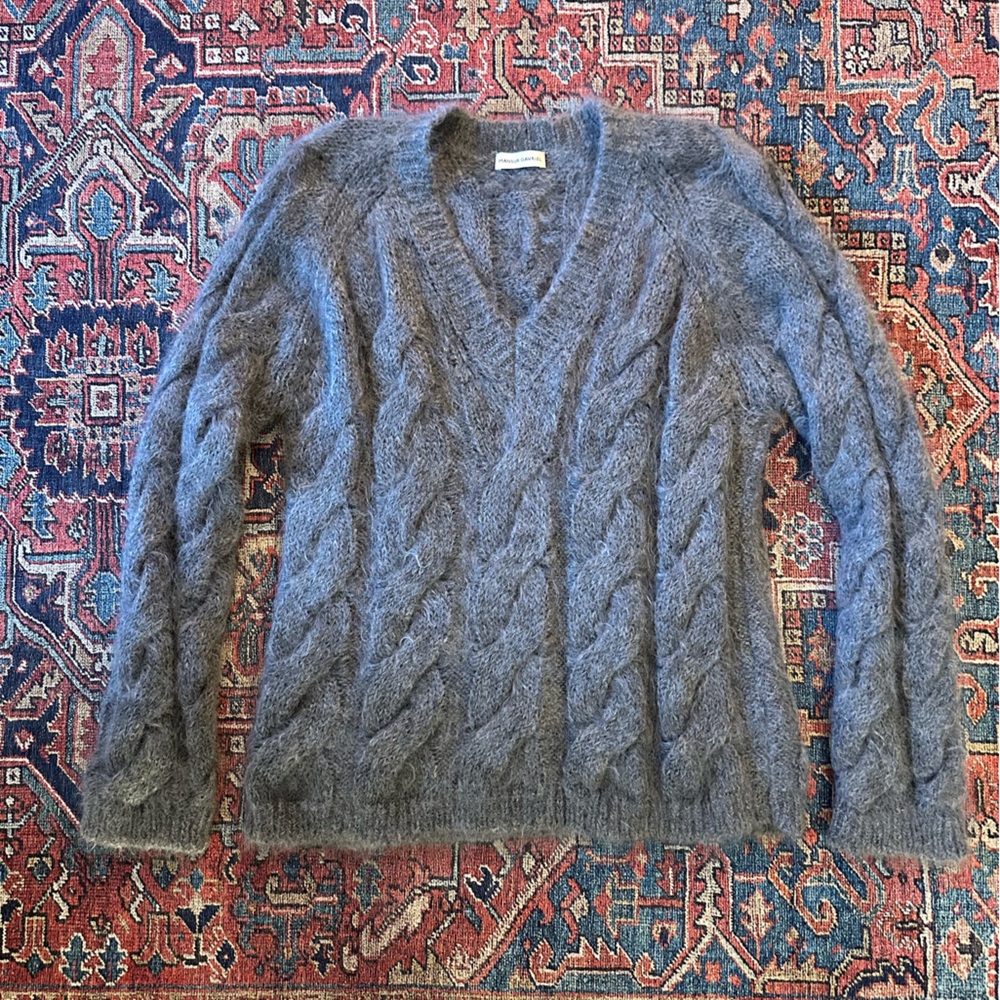 Mansur Gavriel cable knit mohair sweater made in Italy